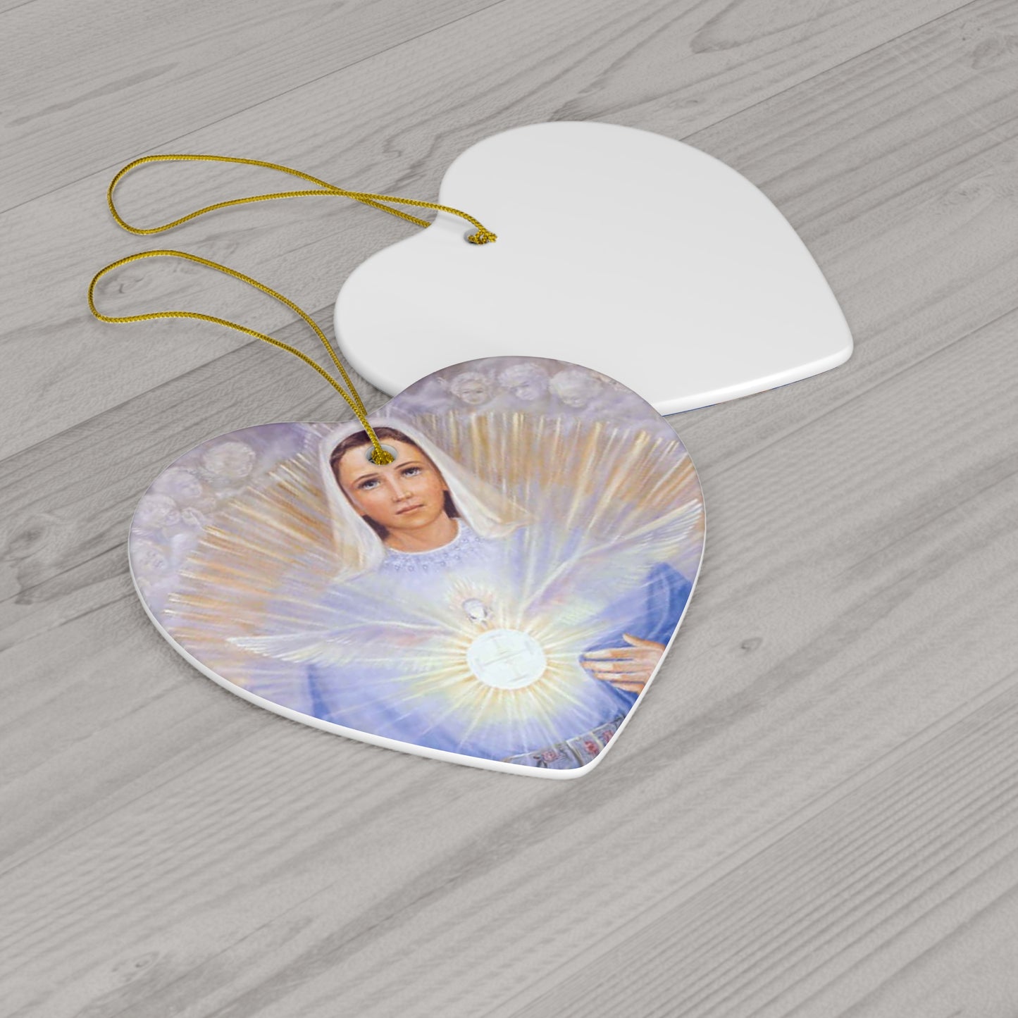 Catholic Christmas Ornament: Mary Mother of the Eucharist, Christmas Gift, Religious Ornament, Ceramic Ornament