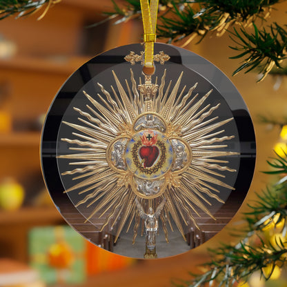 Catholic Christmas Ornament: Eucharistic Adoration, Sacred Heart of Jesus, Holiday gift, Religious ornament, Meaningful Christmas gift