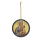 Catholic Christmas Ornament: St Joseph Icon and Child Jesus, Ceramic Christmas Ornament, Catholic Icon, Religious Gift