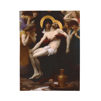The Pieta Catholic Plush Blanket by William Bouguereau, Religious Home Decor for Couch or Bedding, Christmas Gift Idea for Christian