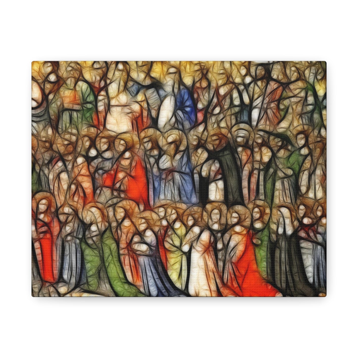 All Saints Day Art in Watercolor Inspiring Canvas Print, Catholic All Saints Canvas Art All Hallows Eve Home Decor, Catholic Devotion