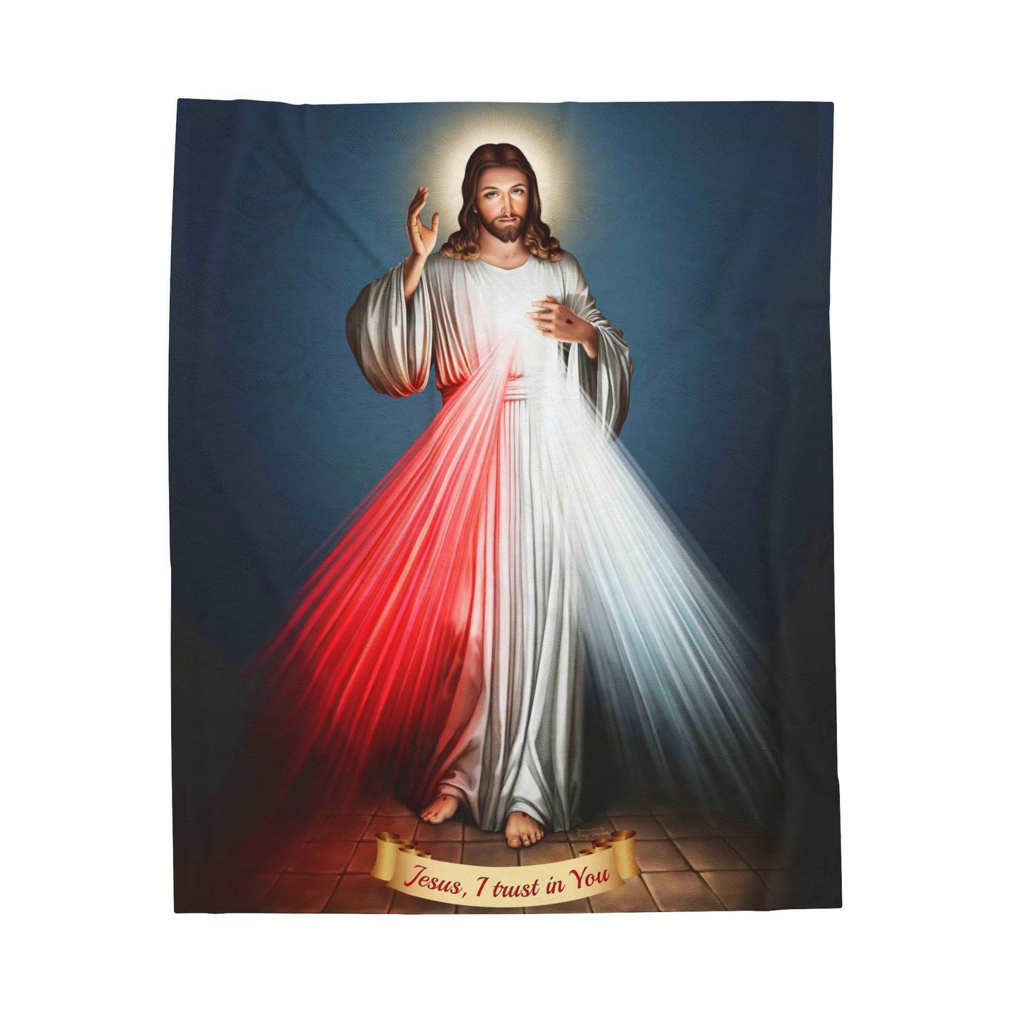 Divine Mercy Blankey, Religious Fuzzy Blankey, Catholic Blanket,