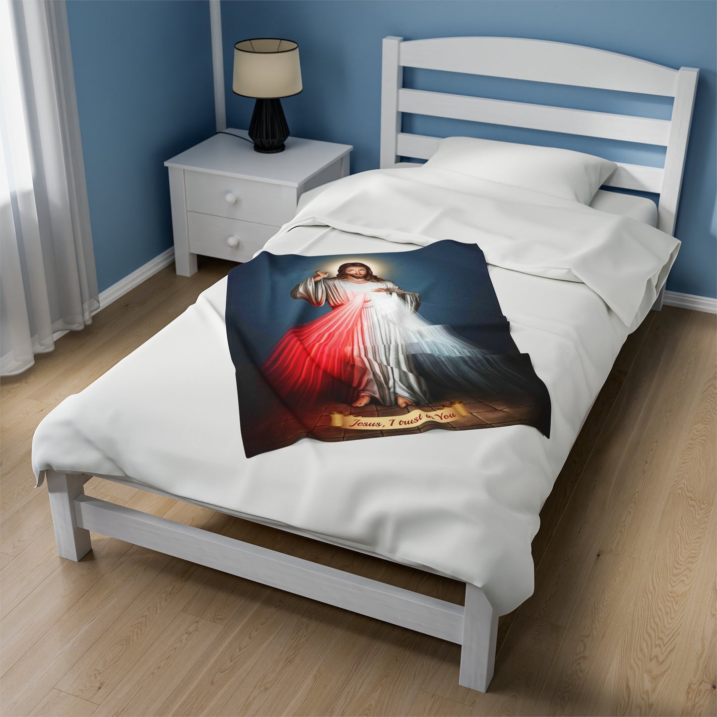 Divine Mercy Blankey, Religious Fuzzy Blankey, Catholic Blanket,