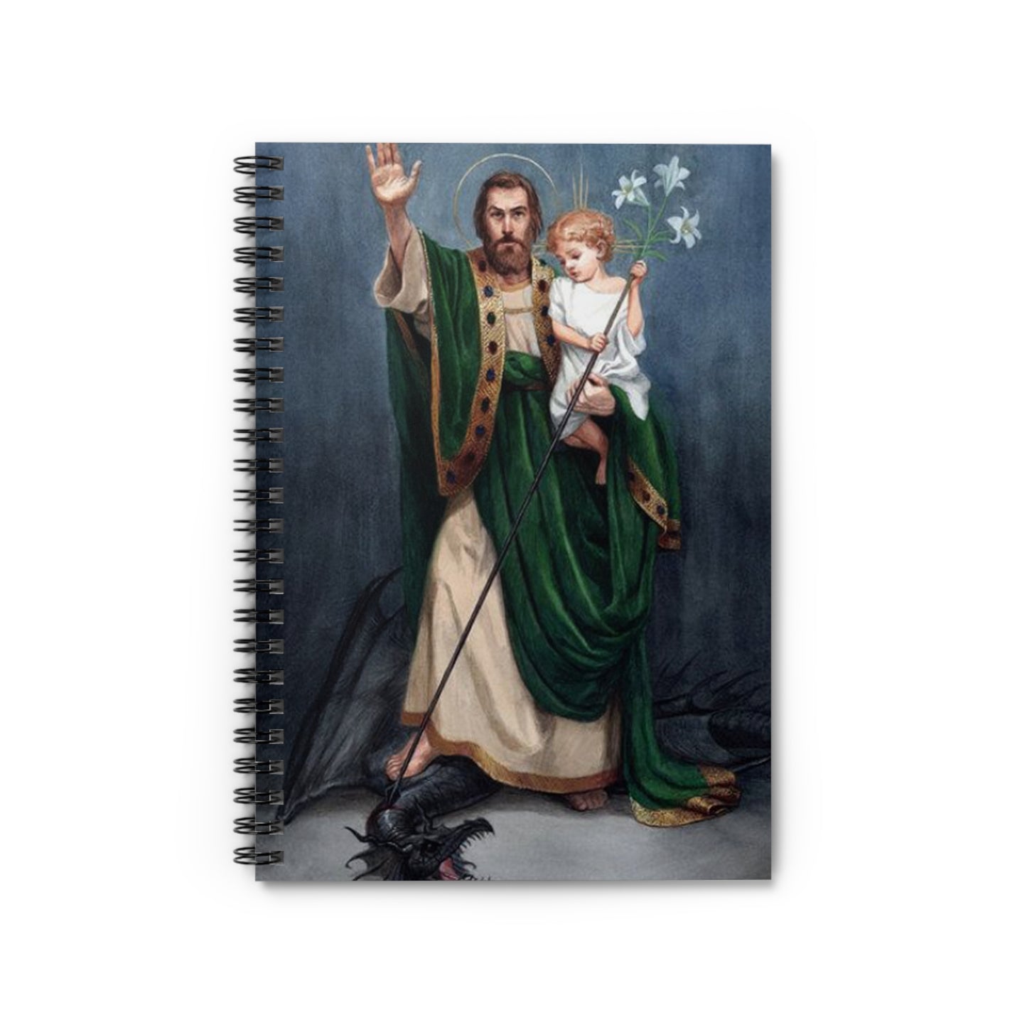 Saint Joseph Terror of Demons Catholic Notebook, Adoration Journal Christmas Gift, Religious Diary, St Joseph and the Child Jesus Art Gift