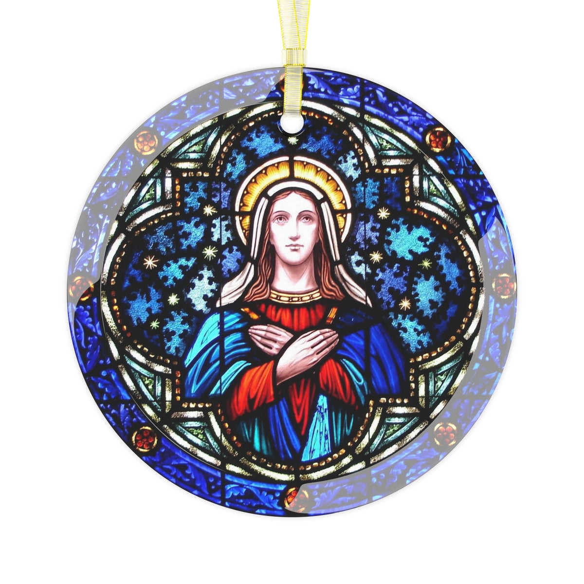 Our Lady Stained Glass Ornament