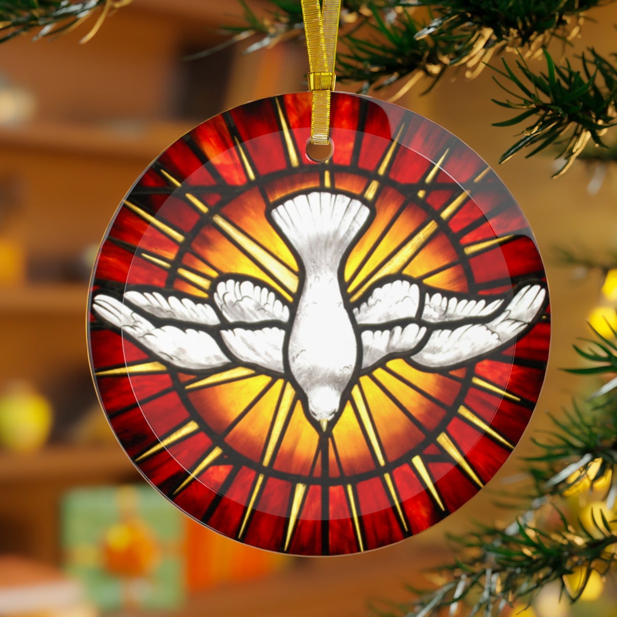 Holy Spirit Stained Glass Ornament